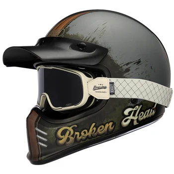 Мотоциклетный шлем Для мужчин и женщин, Ретро Винтажные шлемы для мотокросса, полнолицевые шлемы, сертифицированные в горошек, Мото-ушной шлем, индивидуальный велосипедный шлем