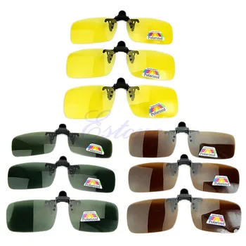Поляризованные солнцезащитные очки с откидывающимися линзами для дневного и ночного видения, очки для вождения, новая прямая поставка