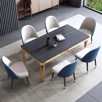 Кухонный обеденный стол Nordic White Для домашнего ресторана Прямоугольная рамка для рабочего стола из грифельной доски на заказ 160 см Мебель для спальни GY50CZ