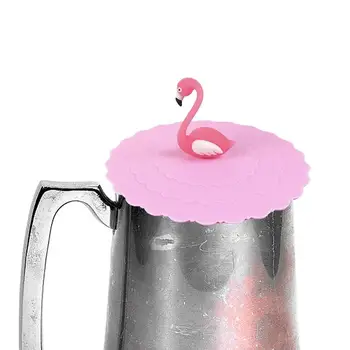 Новая чашка в форме Фламинго Мультяшной Розовой серии Силиконовая крышка для чашки с кружевом в виде сердца для девочек Пылезащитная