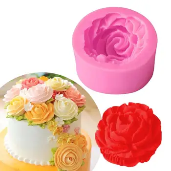 Силиконовая форма для украшения торта в виде цветка розы, форма для изготовления сахарного и шоколадного мыла из глины