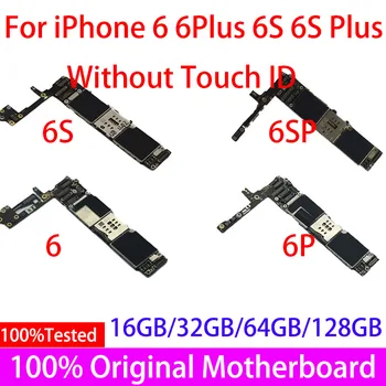 100% Оригинал Для iPhone 6 6plus Материнская плата для iphone6 6 Plus 6S 6S Plus логическая плата материнская плата Без Разблокированного Touch ID