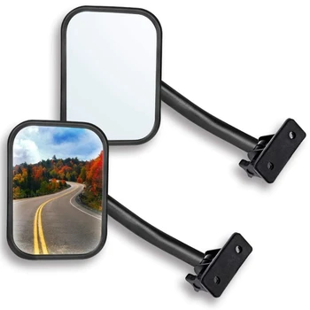 Откидное зеркало заднего вида для внедорожных зеркал Wrangler TJ JK Morror прямоугольного сечения, Зеркало бокового обзора, 2 шт.