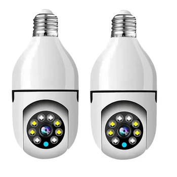 Беспроводная камера наблюдения за лампочкой 2X 1080P 2-мегапиксельная беспроводная интеллектуальная камера с лампочкой E27