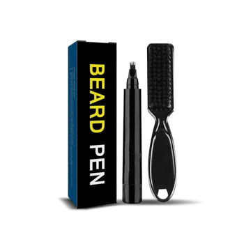 Набор водонепроницаемых ручек для заполнения бороды с щеткой для бороды, длительное покрытие и естественный подарок для мужчин E0BC