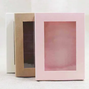 20шт крафт / бежевый / розовый бестселлер подарочной упаковки и витринной коробки DIY слайд-бокс для свадебных сувениров / выставка продукции