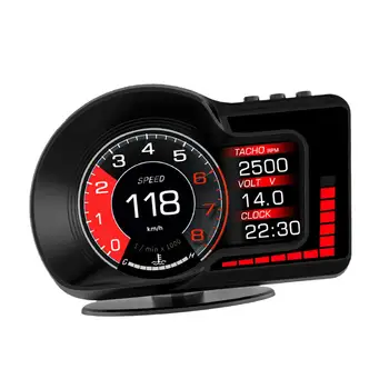 Автомобильный головной дисплей HUD OBD2 GPS Легко устанавливается Напоминание об усталости при вождении, аксессуар для транспортных средств, сигнализация о превышении скорости, Цифровой спидометр