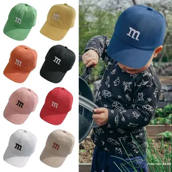 Лидер продаж, детские повседневные кепки с вышитой буквой M, Солнцезащитная шляпа, бейсболки в стиле хип-хоп