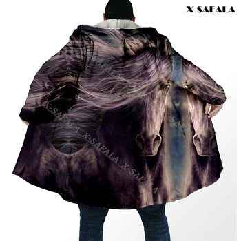 Крутая толстовка с капюшоном и 3D принтом в виде животного с рисунком Лошади, одеяло с капюшоном, плащ, Толстая куртка, Хлопковые Пуловеры, Пальто Dunnes