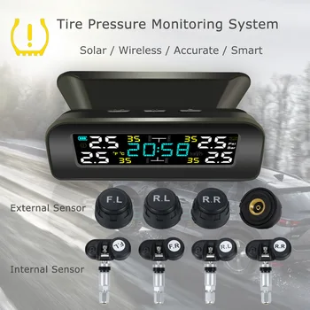 Датчик TPMS, система контроля давления в автомобильных шинах, внутренние или внешние датчики давления в шинах для 4-колесных автомобилей, инструменты, Солнечная энергия