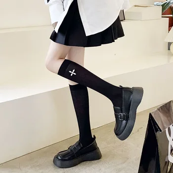 1 Пара летних тонких женских носков из телячьего шелка в стиле JK, модные чулки в стиле 