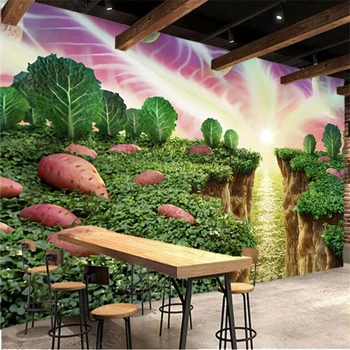 обои beibehang на заказ фреска красивая ручная роспись сладкий картофель овощ креативный ресторан супермаркет фруктовый магазин стена