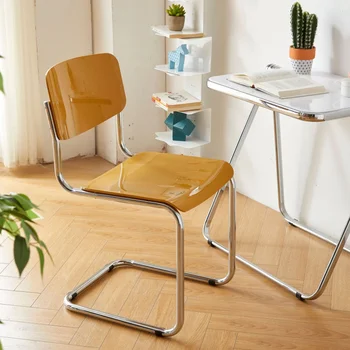 Современный Минималистичный обеденный стул со спинкой для дома, небольшой квартиры, спальни, туалетного столика, офисного кресла, Скандинавского Железного стула