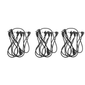 3X Vitoos 6 Способов электрода Гирляндная цепочка жгут проводов Кабель Медный провод для гитарных эффектов Адаптер питания Разветвитель Черный