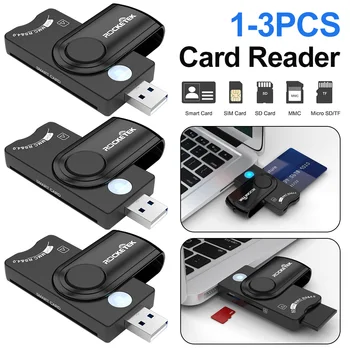 Устройство чтения смарт-карт USB SIM для Банковских Карт IC/ID EMV SD TF MMC Card Reader USB-CCID ISO7816 Адаптер для чтения Карт памяти DNI Citizen