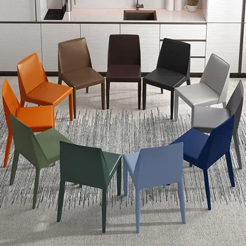 Кожаные обеденные стулья для спальни Nordic Dresser Уникальный Дизайн обеденных стульев Роскошная мебель для столовой Sillas De Comedor WK50CY