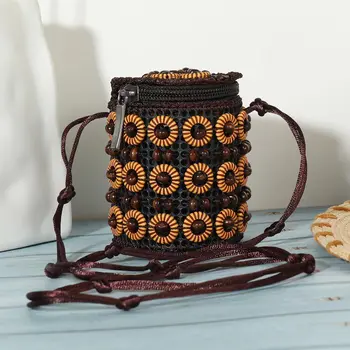 Женская сумка в этническом стиле, сумка из кокосовой скорлупы, сумка через плечо ручной работы