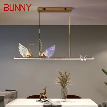 Люстра BUNNY Nordic с двумя лебедями, светильники Современные креативные светодиодные подвесные светильники для домашнего декора гостиной Столовой