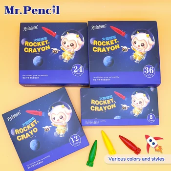 Безопасные нетоксичные цвета для лепки ракет, ручка, пастель, восковой карандаш, канцелярские принадлежности, игрушки для рисования для студентов, детский подарок