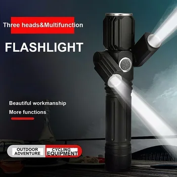 Походный фонарик 1000 люмен, мощный светодиодный фонарь высокой мощности, 1800 мАч, Алюминиевая наружная портативная перезаряжаемая лампа