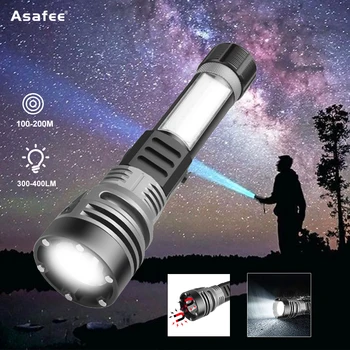 Asafee Супер яркий светодиодный фонарик с предохранительным молотком и сильным магнитом Двусторонняя световая сигнальная лампа красного синего цвета