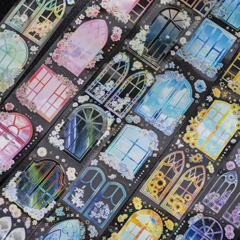 Винтажные церковные Цветочные наклейки на окна 3 м, скотч, Дневник 