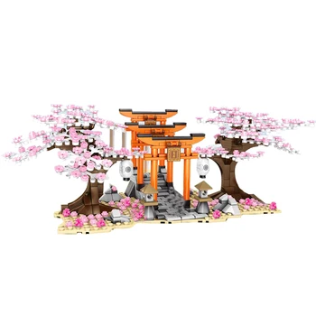 647+ Шт Moc Мелкие Частицы Романтическое Дерево Сакуры Cherry Blossom Building Block Assembly Toys - Сакура Гроув