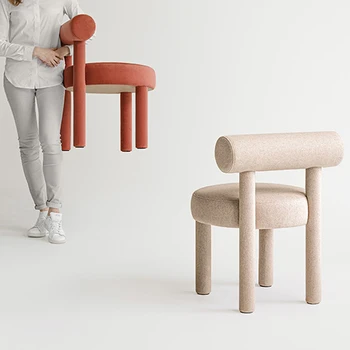 Креативное обеденное кресло скандинавского дизайнера, Современное минималистичное домашнее кресло со спинкой, кресло для отдыха в отеле, кресло для ресторана с мягкой спинкой-сумкой