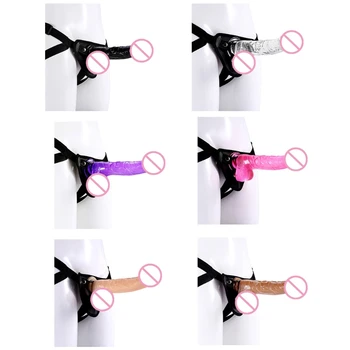 Носимый страпон для стимуляции фаллоимитатора, Съемный массажер, женская реалистичная секс-игрушка E74F