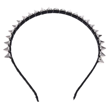 4X Серебристый Металлический Стержень с заклепками и шипами Оголовье для волос Aliceband Punk Girl