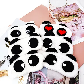 Модный Милый дизайн, Плюшевая панда, Мягкая маска для сна, повязка на глаза, Тени для век, Переносной чехол для сна