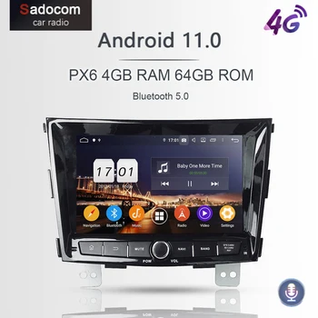 720P DSP PX6 2 din Android 11,0 Для SsangYong Tivolan 2014 4 ГБ Оперативной ПАМЯТИ 64 ГБ 8-ядерный автомобильный DVD-плеер Bluetooth авторадио GPS Глонасс