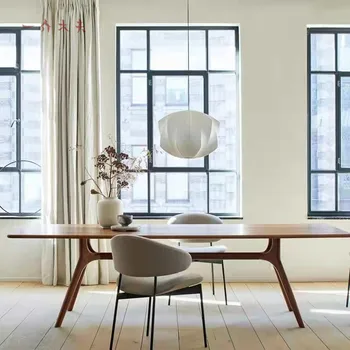 Скандинавский бревенчатый стол домашний небольшой прямоугольный простой стол из массива дерева длинный стол рабочий стол стол для переговоров