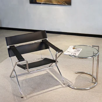 Антикварный Дизайнерский стул для гостиной Бытовой подлокотник Кожаный Складной эргономичный диван-кресло для взрослых fauteuil салон предметов домашнего обихода