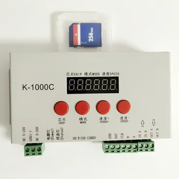 K-1000C (обновленный T-1000S) Программный светодиодный контроллер K1000C WS2812B, WS2811, APA102, T1000S WS2813 2048 пикселей Контроллер DC5-24V