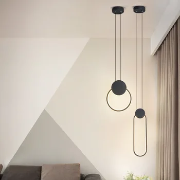 Простые подвесные светильники в стиле Скандинавского постмодернизма, Роскошная Прикроватная тумбочка для спальни, светодиодная подвесная лампа, Столовая, ресторан, подвесные светильники
