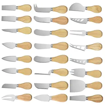 Новые Ножи для Сыра Насыпной Нож с Деревянной Ручкой из Акации Масло для Масла Терка Раклет Сырная Доска Кухонные Инструменты Для Хранения 2023