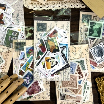 35 шт Винтажных почтовых марок, наклеек для материалов для коллажей, дневника 