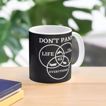42 Ответа на жизнь, Вселенную и все остальное, не паникуйте, Кофейная кружка, Кофейная кружка, керамические чашки для кофе
