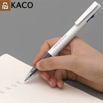 2023 Youpin KACO 4 В 1 Easy 4 FUNTIONS PEN Многофункциональные Ручки 0,5 мм Черный Синий Красный Зеленый Заправляемая Гелевая Ручка Для Офисного Студента