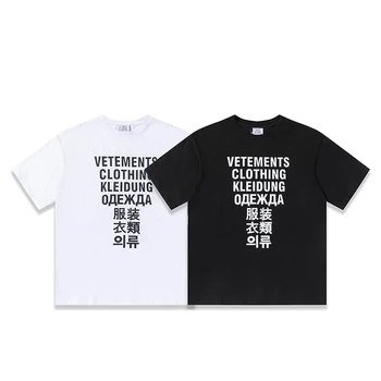 Vetements Ограниченная серия футболок для мужчин и женщин, футболка с бирками VTM, футболка с коротким рукавом
