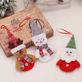 2024 Счастливого Нового года Рождественские украшения Сделай САМ Рождественский подарок Санта Клаус Снеговик Елка Подвеска Кукла Подвесные украшения для дома Noel Natal