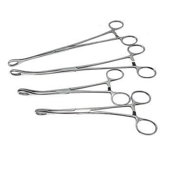 Губчатые щипцы из нержавеющей стали, Прямые/Изогнутые зубчатые челюсти, хирургический инструмент, Ветеринарные хирургические инструменты