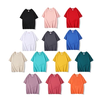 Высококачественная футболка с короткими рукавами, трендовый универсальный пуловер с открытыми плечами для мужчин и женщин, плотная ткань, приятная для кожи весом 260 г