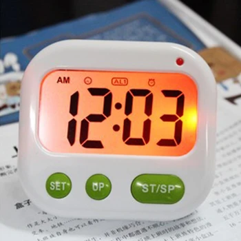 Будильник Цифровые ЖК-вибрационные часы с батарейным питанием Современные портативные часы-таймер с подсветкой, совместимые с домом