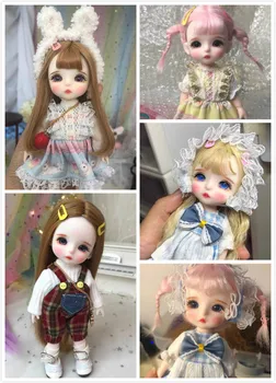 Мини кукла BJD Кукла с пластиковым шарнирным телом и ручным макияжем лица 17 см куклы продаются с одеждой