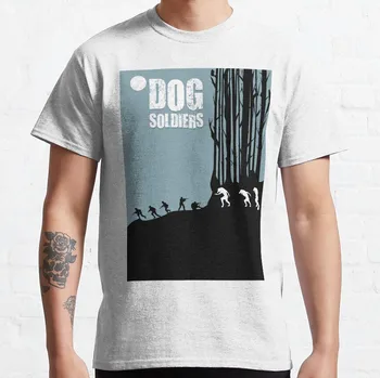 Футболка с собачьими солдатами, черная футболка, мужские однотонные футболки, футболка