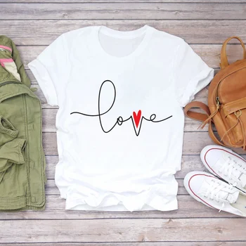 Женские футболки с принтом Love Balloon Romance, милые летние осенние женские футболки с принтом 90-х, стильная футболка для девочек, футболка для девочек