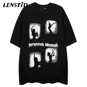 Летние мужские футболки оверсайз, футболки с изображением танцующей девушки в стиле хип-хоп, панк, готика, уличная одежда Harajuku, повседневные хлопковые футболки.
