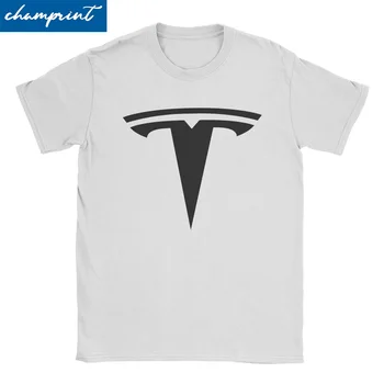 Мужские футболки для автомобилей Tesla Motors, одежда из чистого хлопка, забавные футболки с коротким рукавом и круглым вырезом, футболка большого размера